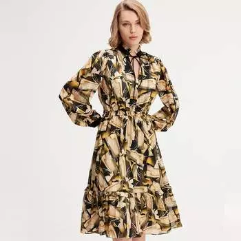 Платье-Туника с графичным принтом Smart And Joy, бежевый