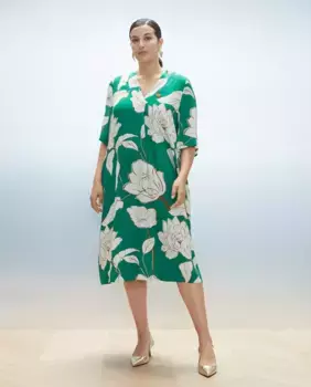 Платье-туника с принтом Couchel, зеленый