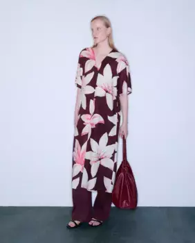 Платье-туника с принтом Woman Limited El Corte Ingls, красный