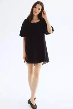 Платье-Туника с рукавами-фонариками H&M, черный