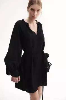 Платье-Туника с завязывающимся поясом H&M, черный