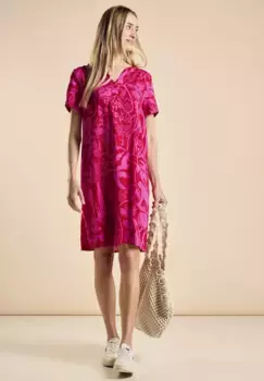 Платье-туника STREET ONE с цветочным принтом, розовый