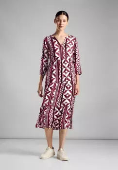Платье-туника STREET ONE с зигзагообразным принтом, цвет Mahogany Red