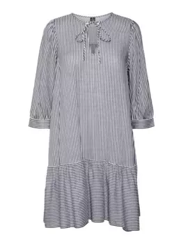 Платье-туника Vero Moda "VMBUMPY 3/4 STRING TUNIC WVN GA", с воланом, цвет Snow White Stripes:Night Sky