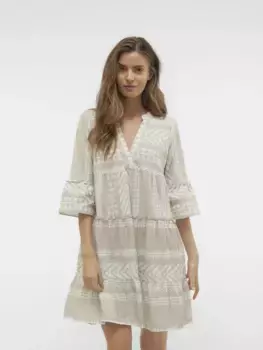 Платье-туника Vero Moda "VMDICTHE 3/4 TUNIC EXP", с воланом, серебристый