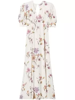Платье TWINSET из крепа с цветочным принтом, белый