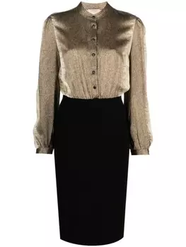 Платье TWINSET с абстрактным узором и логотипом, черный