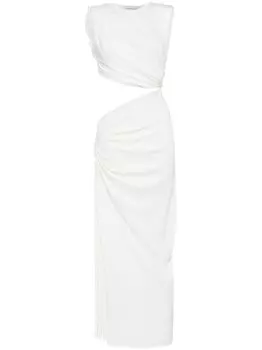 Платье-твист в рубчик от Christopher Esber, белый