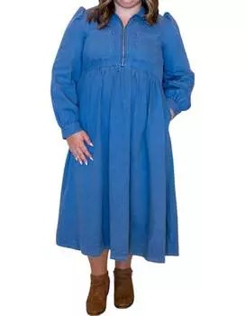 Платье «Ты любишь меня» из денима &merci, цвет denim