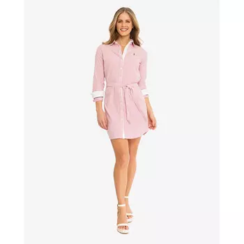 Платье U.S. Polo Assn. Striped Multi-Colored Logo Oxford, розовый