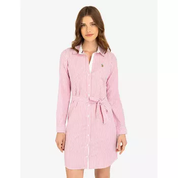 Платье U.S. Polo Assn. Striped Multi-Colored Logo Oxford, розовый