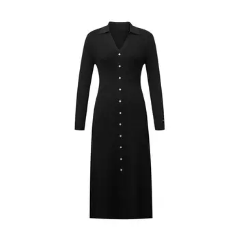 Платье-юбка Deep Breath с V-образными лацканами, черный