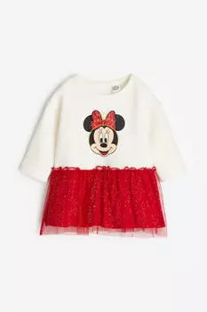 Платье-юбка из тюля с принтом H&M, белый