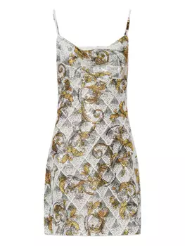 Платье, украшенное пайетками Versace Jeans Couture, белый