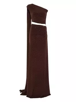 Платье, украшенное стразами NISSA, коричневый