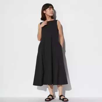 Платье ультра стрейч AIRism (без рукавов, короткая длина, 105-116см) UNIQLO, черный