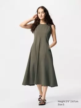 Платье ultra stretch без рукавов Uniqlo, цвет 56 зеленый