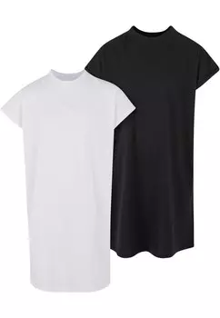 Платье Urban Classics Dress Turtle Extended, черный/белый