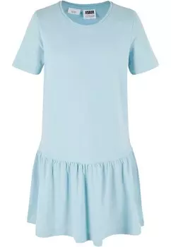 Платье Urban Classics Dress Valance, пастельно-голубой