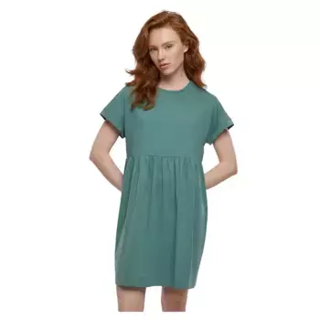 Платье Urban Classics Organic Empire Valance short sleeve short, зеленый