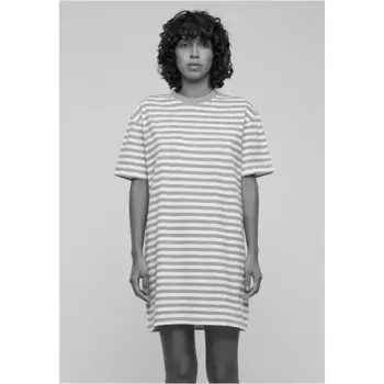 Платье Urban Classics Oversized Striped short sleeve short, белый