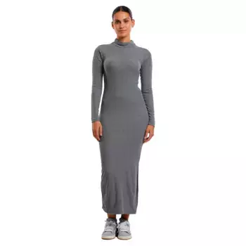 Платье Urban Classics Rib Mockneck long sleeve midi, серый