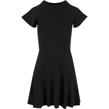 Платье Urban Classics Rib Skater short sleeve short, черный