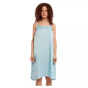 Платье Urban Classics Viscose Satin Slip sleeveless midi, синий
