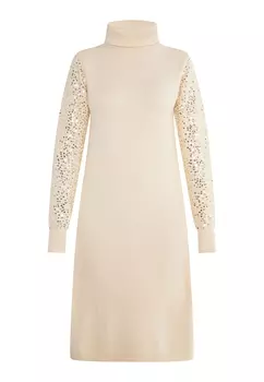 Платье usha BLACK LABEL Strick Mit Pailletten, кремовый