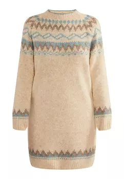 Платье usha BLUE LABEL Strick, бежевый