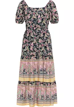 Платье usha FESTIVAL Midi Mit Paisley Print, цвет Marine Mehrfarbig