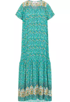 Платье usha FESTIVAL Sommer Mit Blumenprint, цвет Trkis Mehrfarbig