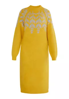 Платье Usha Maxi Strick, цвет Curry Mehrfarbig