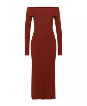 Платье узкого трикотажа с вырезом «Кармен» Ivy Oak, красный