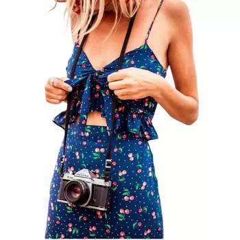 Платье Vanessa с завязками спереди и принтом вишни, темно-синего цвета LUCCA