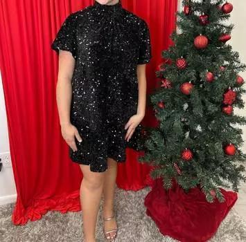 Платье Vanna с пайетками черного цвета entro