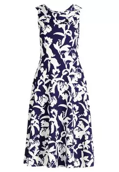 Платье Vera Mont Cocktail mit Blumenprint, цвет Dark Blue/White