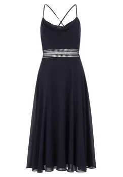 Платье Vera Mont Cocktail mit Wasserfallausschnitt, цвет Night Sky