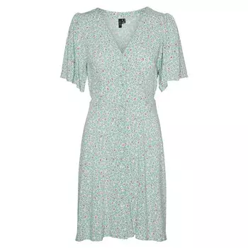 Платье Vero Moda Alba Short Sleeve Short, зеленый