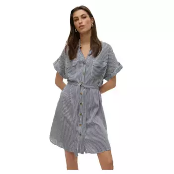 Платье Vero Moda Bumpy short sleeve short, серый
