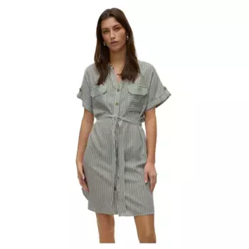 Платье Vero Moda Bumpy short sleeve short, серый
