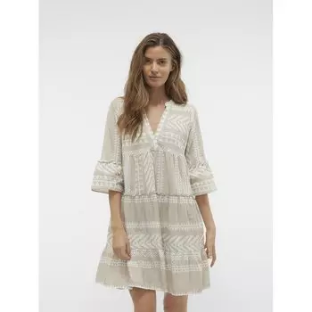 Платье Vero Moda Dicthe 3/4 Sleeve, бежевый