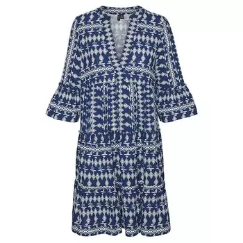 Платье Vero Moda Dicthe 3/4 Exp Short Sleeve Short, синий