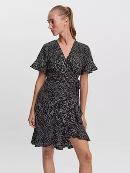 Платье Vero Moda Kurzes Wickel mit Rschen VMHENNA, черный