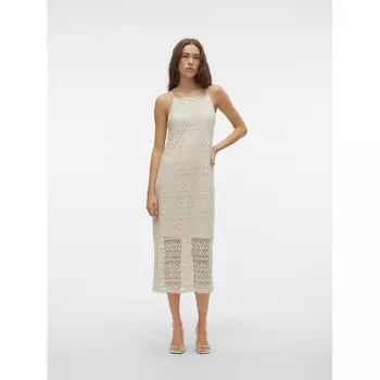 Платье Vero Moda Maya Calf Sleveless Long, бежевый