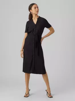 Платье Vero Moda Midi Blusen Kurzarm Tunika Dress VMVICA, черный