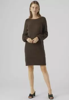 Платье Vero Moda, шоколадно-коричневое.
