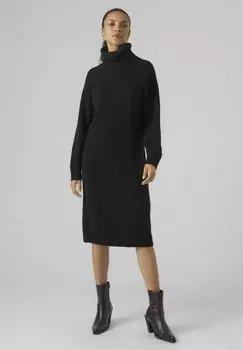 Платье Vero Moda STRICKKLEID GA NOOS, черный