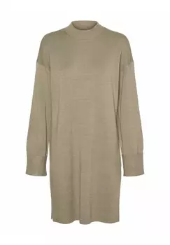 Платье Vero Moda STRICKKLEID VMGOLDNEEDLE LS SHORT, серый