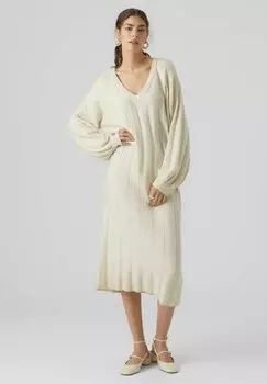 Платье Vero Moda V-образный вырез, цвет birch